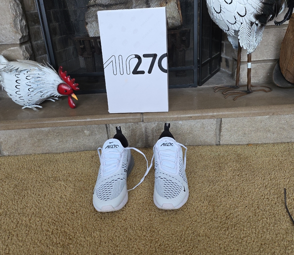 Nike Womens Air Max 270 White and Black Sneakers